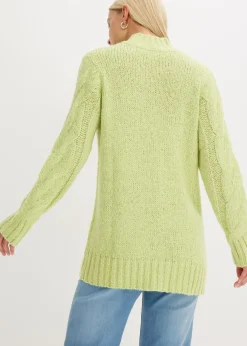 bonprix bonprix Jersey con patrón trenzado Verde menta