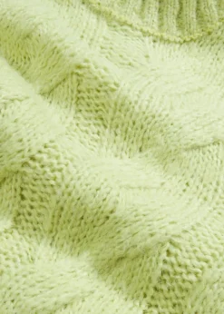 bonprix bonprix Jersey con patrón trenzado Verde menta