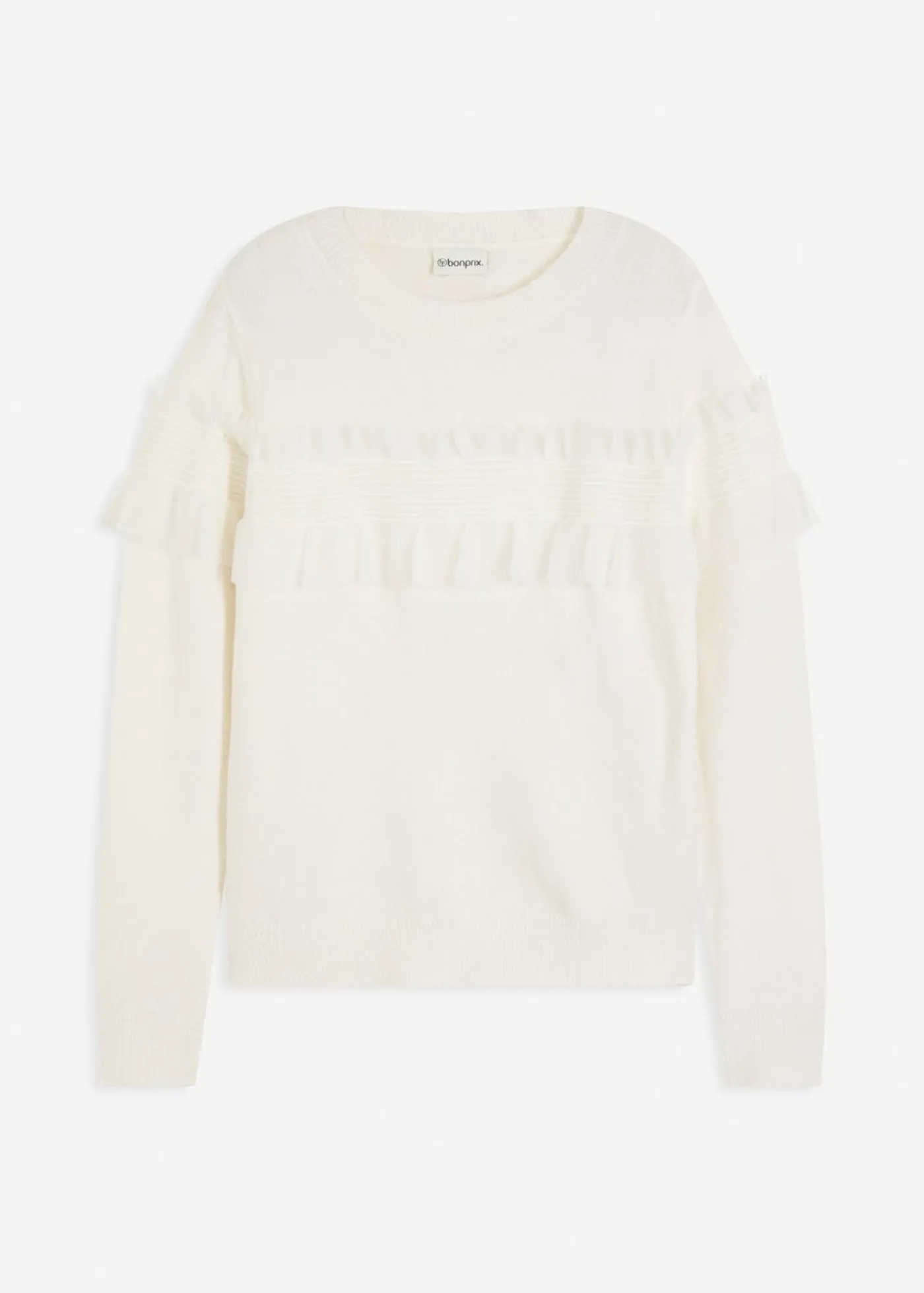 bonprix bonprix Jersey con volantes Blanco lana New