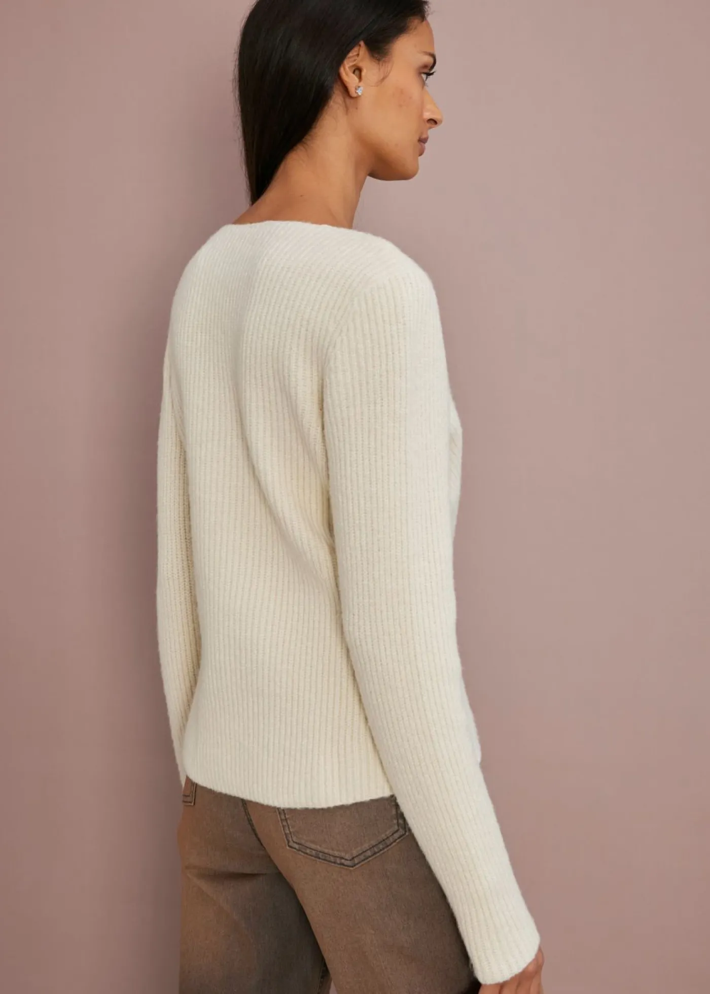 bonprix bonprix Jersey cruzado Beige natural Outlet