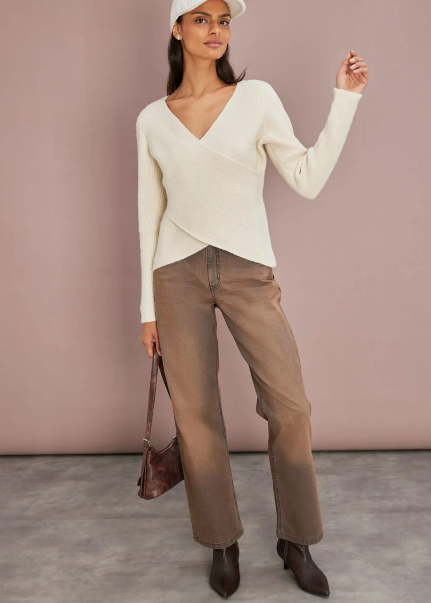 bonprix bonprix Jersey cruzado Beige natural Outlet
