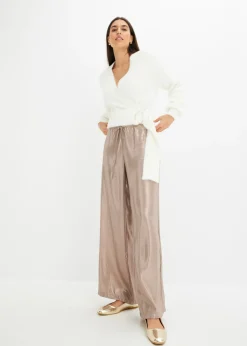 bonprix bonprix Jersey cruzado con accesorio Blanco lana New