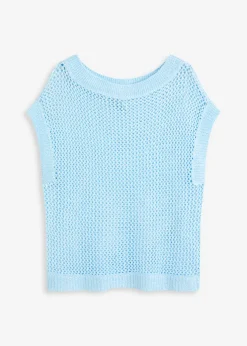 bonprix bonprix Jersey de ajour con hilo brillante azul pálido Sale