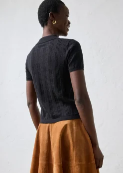bonprix bonprix Jersey de ajour con mezcla de seda Negro Online