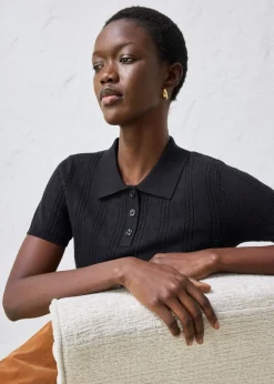 bonprix bonprix Jersey de ajour con mezcla de seda Negro Online