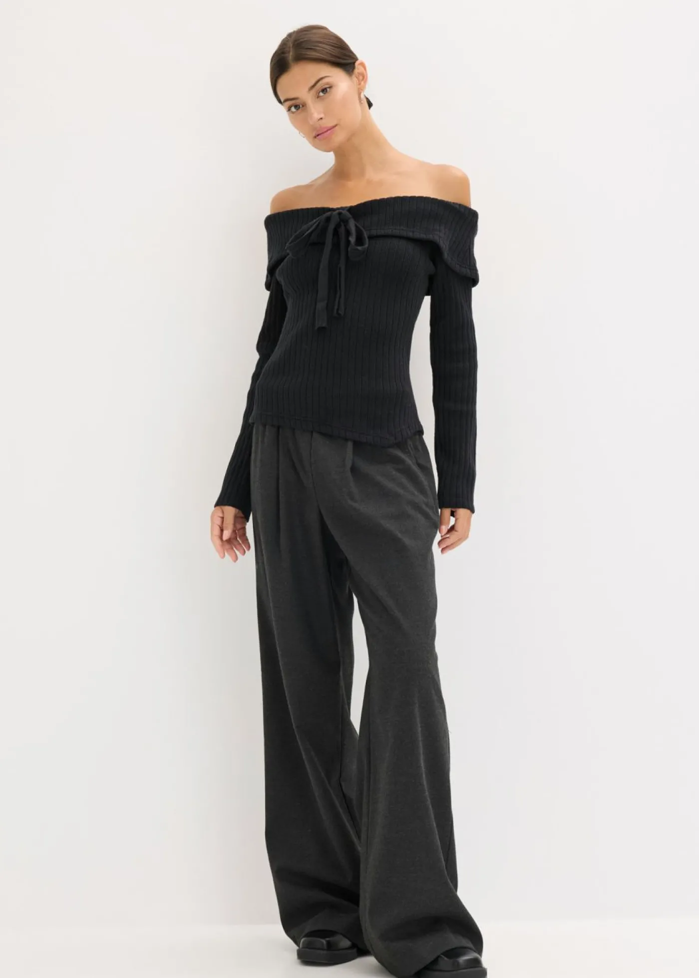 bonprix bonprix Jersey de canalé Negro Online