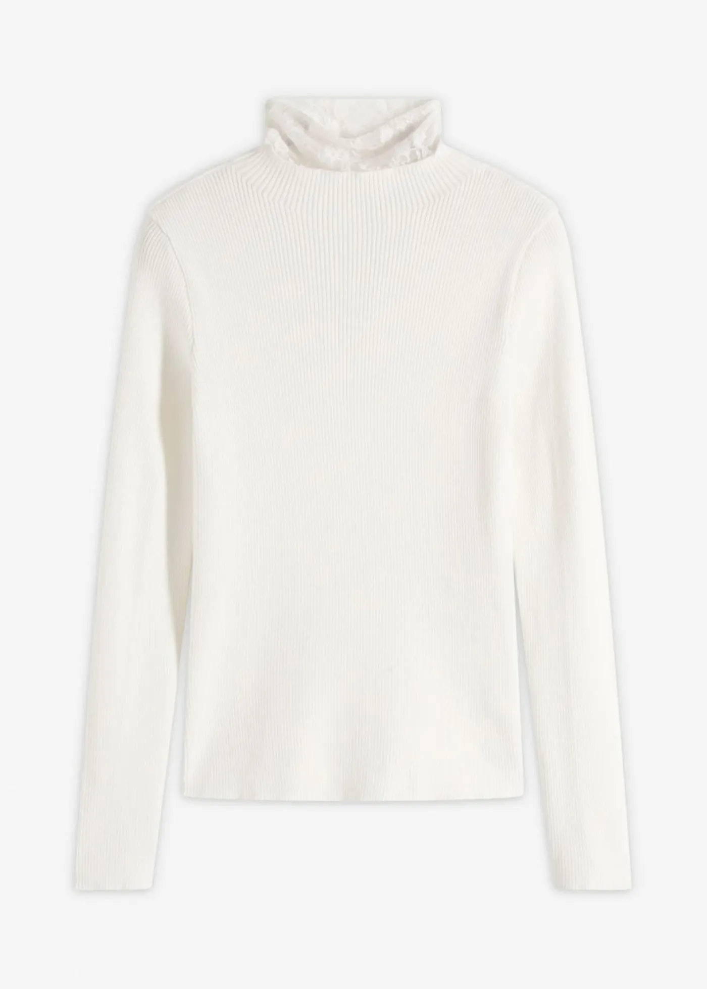 bonprix bonprix Jersey de canalé de mezcla de viscosa fluida Blanco lana Best