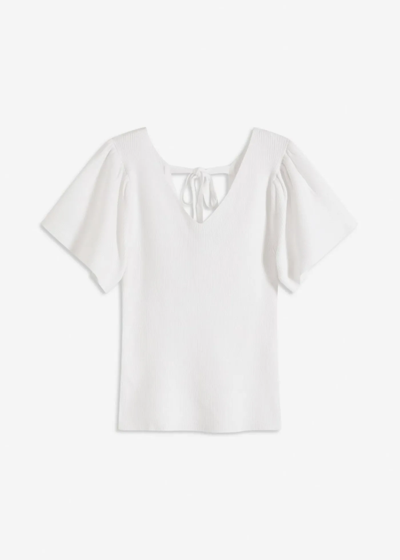 bonprix bonprix Jersey de canalé de mezcla de viscosa Blanco Clearance