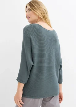 bonprix bonprix Jersey de canalé oversize de mezcla de viscosa Verde eucalipto Best