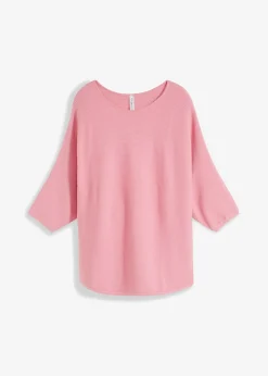 bonprix bonprix Jersey de canalé oversize de mezcla de viscosa Rosa Hot