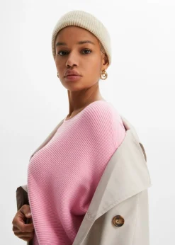 bonprix bonprix Jersey de canalé oversize de mezcla de viscosa Rosa Hot