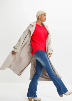 bonprix bonprix Jersey de canalé oversize de mezcla de viscosa Azul ártico