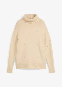 bonprix bonprix Jersey de cuello alto Beige