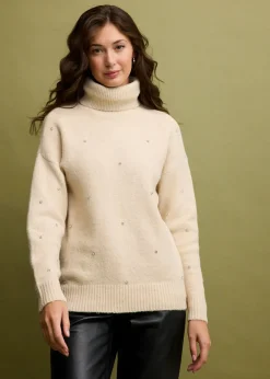 bonprix bonprix Jersey de cuello alto Beige