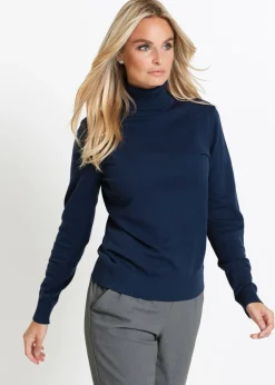 bonprix bonprix Jersey de cuello alto Azul marino Hot