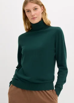bonprix bonprix Jersey de cuello alto Verde intenso Clearance