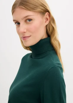 bonprix bonprix Jersey de cuello alto Verde intenso Clearance