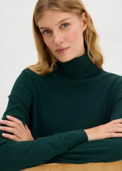 bonprix bonprix Jersey de cuello alto Verde intenso Clearance
