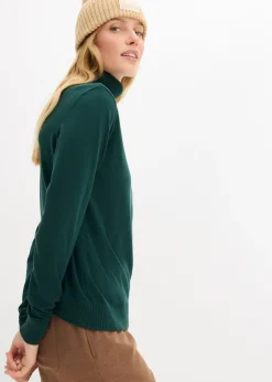 bonprix bonprix Jersey de cuello alto Verde intenso Clearance
