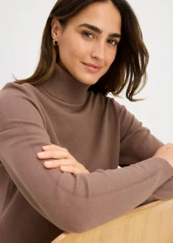 bonprix bonprix Jersey de cuello alto marrón Outlet