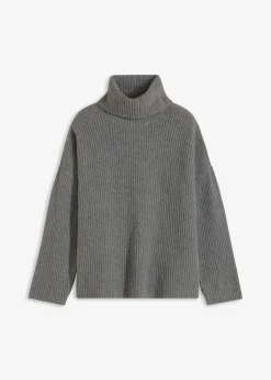 bonprix bonprix Jersey de cuello alto Gris jaspeado