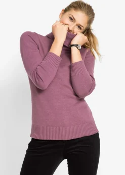 bonprix bonprix Jersey de cuello alto Granate mate Online