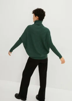 bonprix bonprix Jersey de cuello alto Verde oscuro Clearance