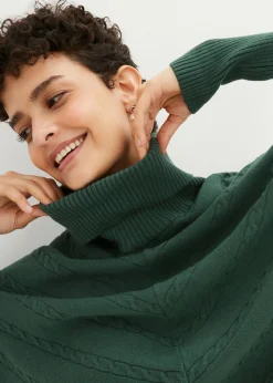 bonprix bonprix Jersey de cuello alto Verde oscuro Clearance