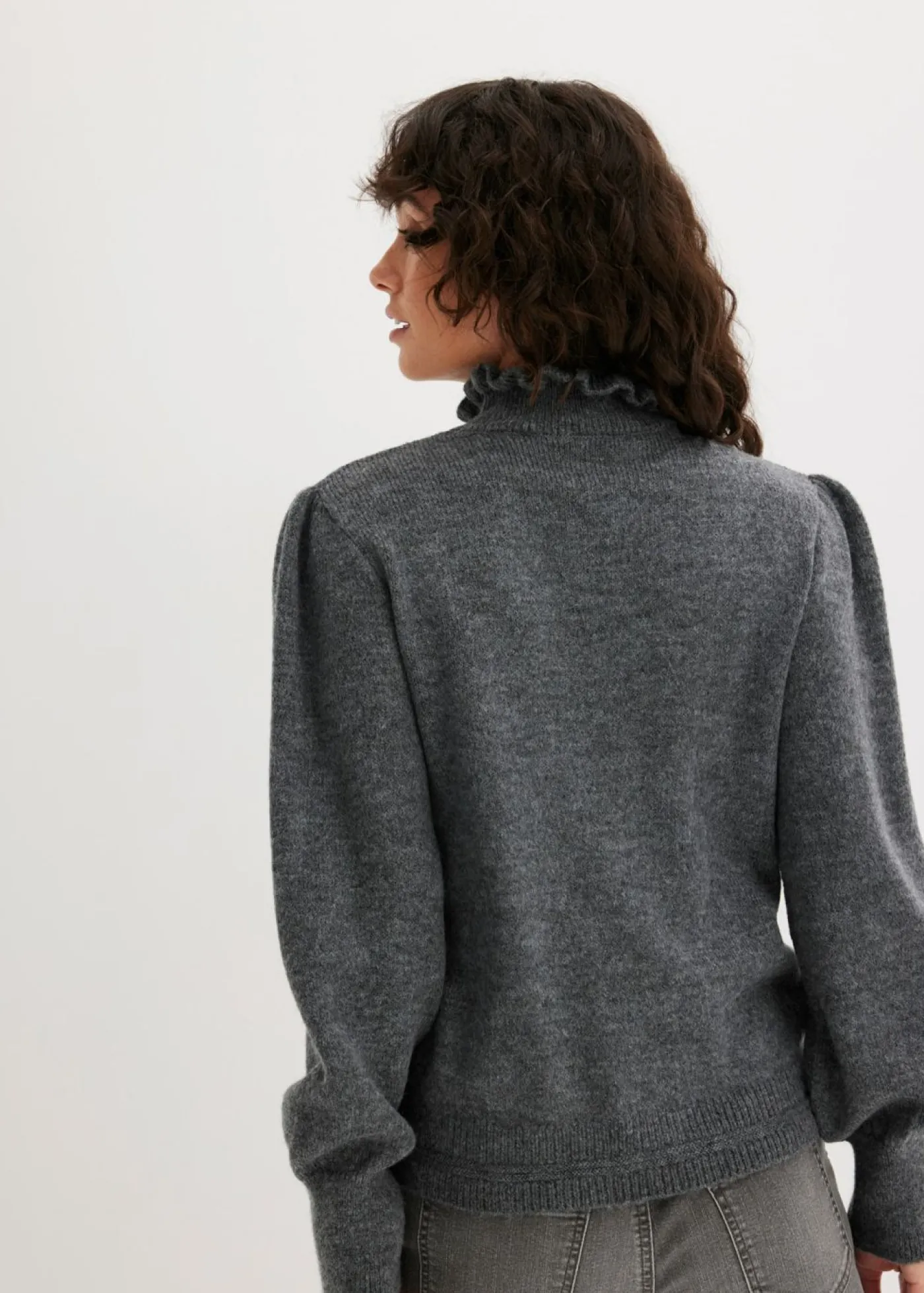 bonprix bonprix Jersey de cuello alto Gris jaspeado Hot