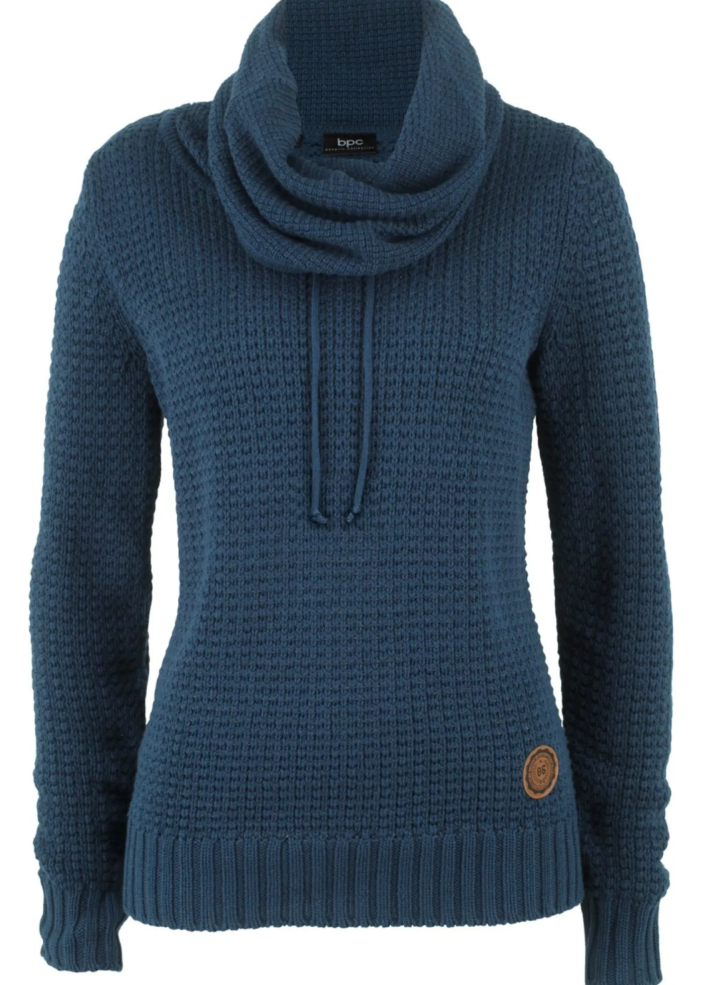 bonprix bonprix Jersey de cuello alto con cordones Azul marino Discount
