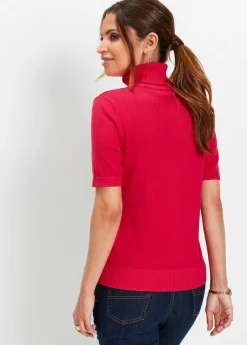 bonprix bonprix Jersey de cuello alto y manga corta Granate Online