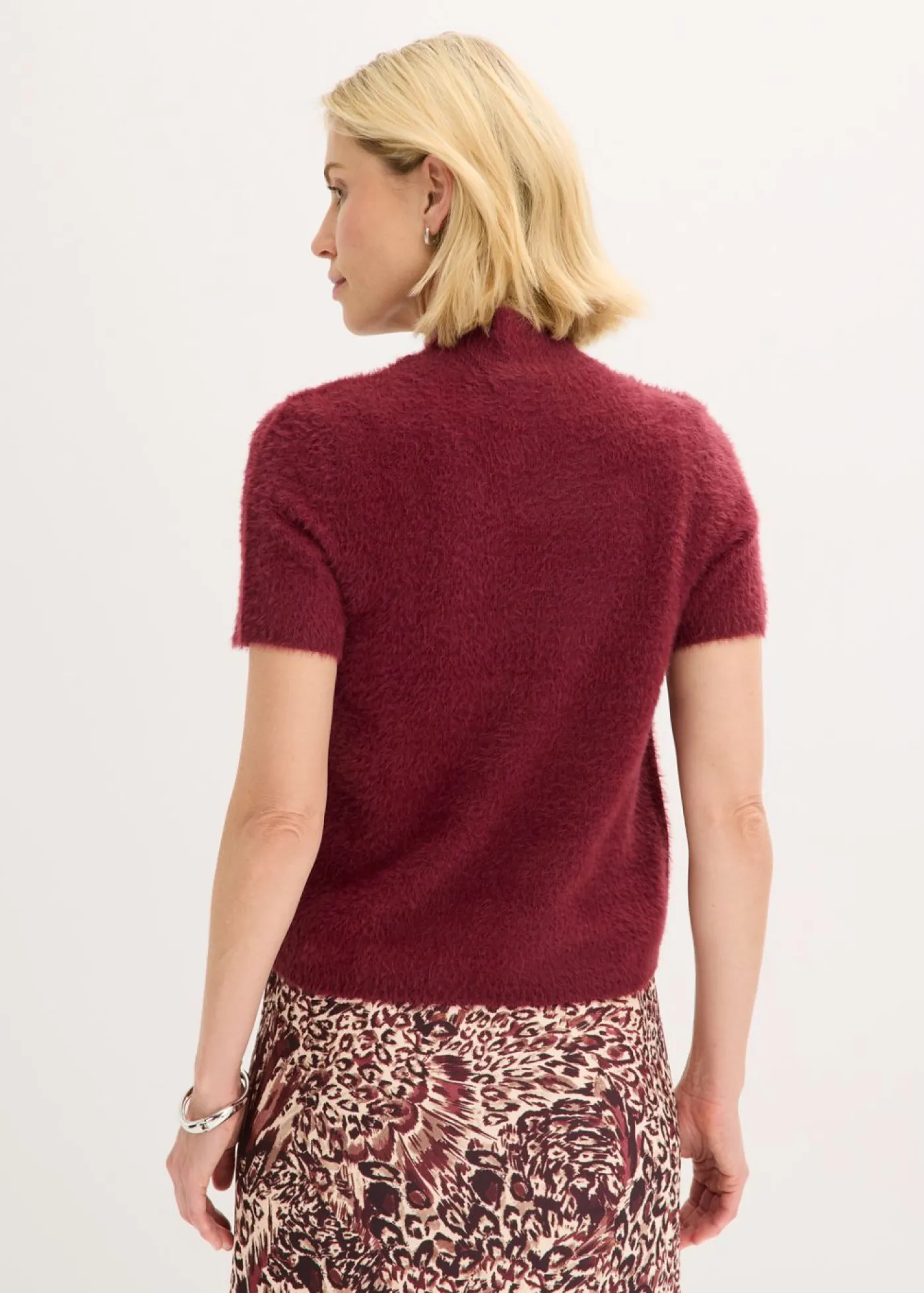 bonprix bonprix Jersey de hilo de plumas rojo avellana Sale