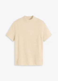 bonprix bonprix Jersey de hilo de plumas gris guijarro Clearance