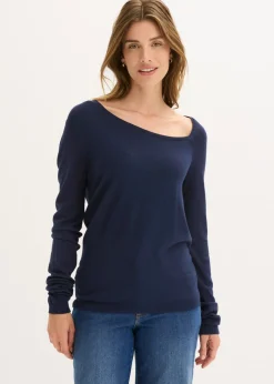 bonprix bonprix Jersey de mezcla de viscosa fluida Azul marino Hot