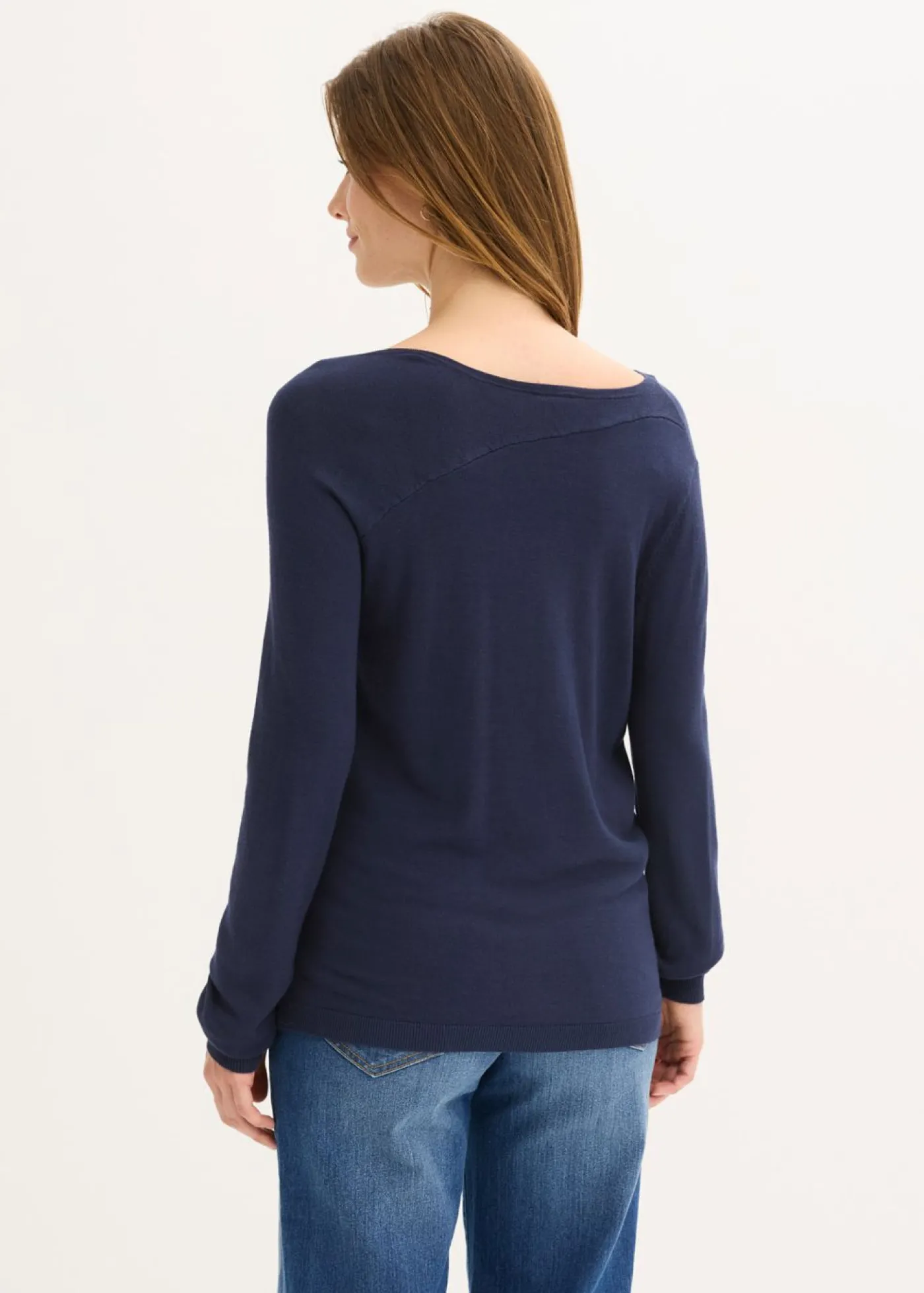 bonprix bonprix Jersey de mezcla de viscosa fluida Azul marino Hot