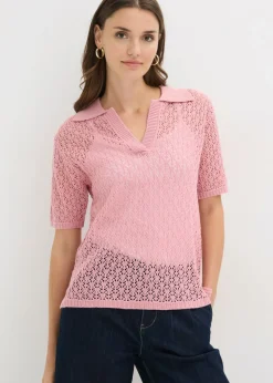 bonprix bonprix Jersey de punto ajour orquídea ahumado