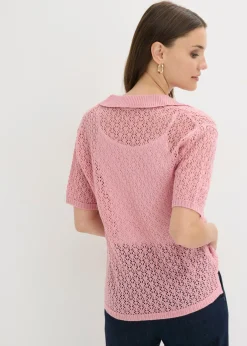 bonprix bonprix Jersey de punto ajour orquídea ahumado