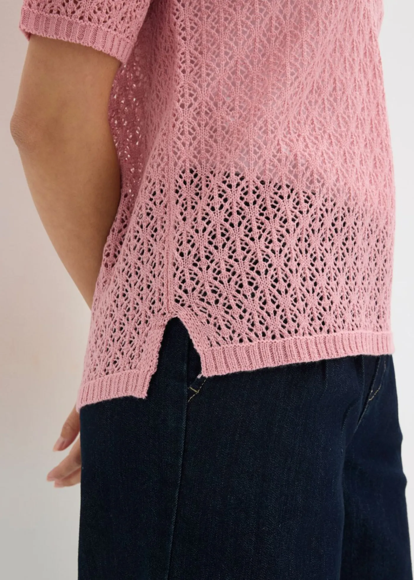 bonprix bonprix Jersey de punto ajour orquídea ahumado
