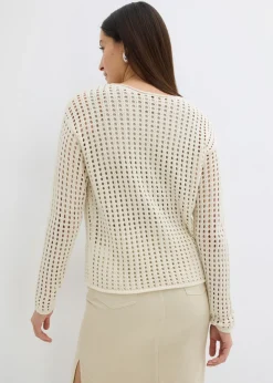 bonprix bonprix Jersey de punto ajour Crudo Outlet