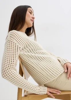 bonprix bonprix Jersey de punto ajour Crudo Outlet