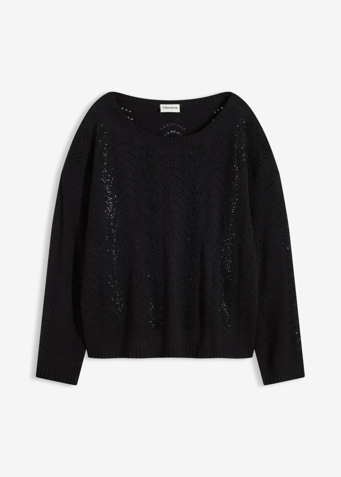 bonprix bonprix Jersey de punto ajour Negro