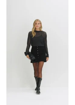 bonprix bonprix Jersey de punto ajour con hilo brillante Negro New