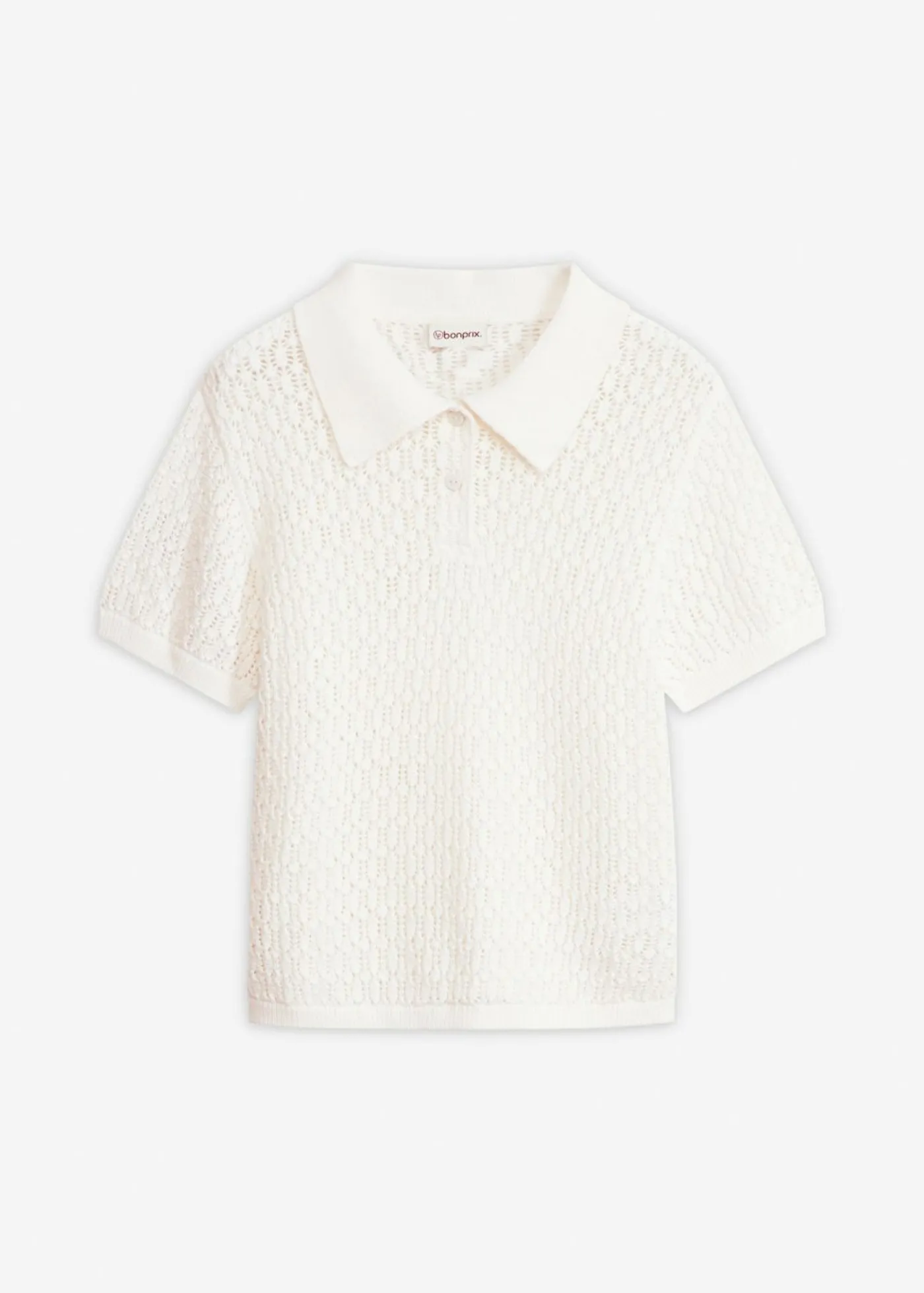 bonprix bonprix Jersey de punto ajour de algodón puro Blanco lana Best