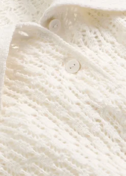 bonprix bonprix Jersey de punto ajour de algodón puro Blanco lana Best