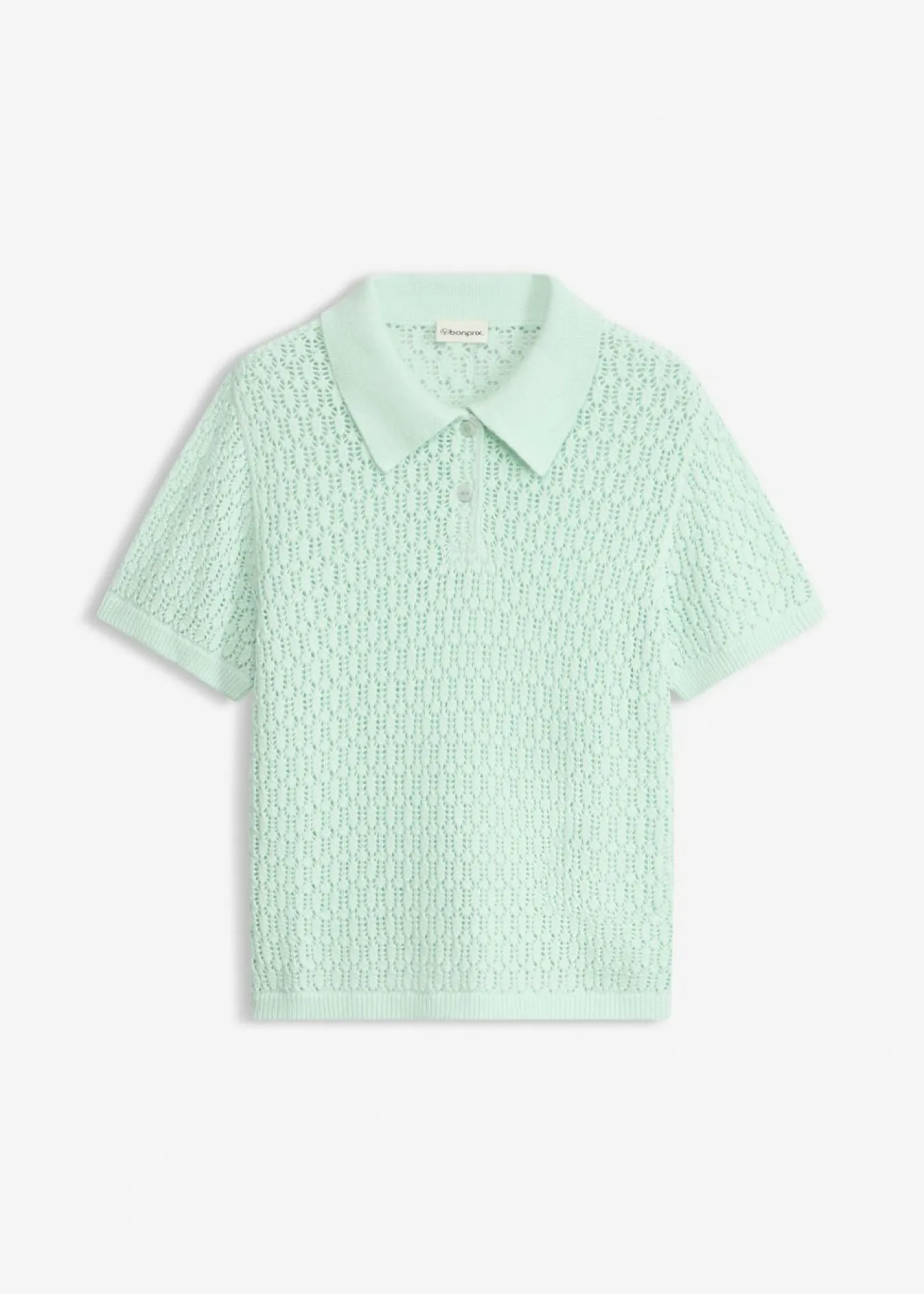 bonprix bonprix Jersey de punto ajour de algodón puro Menta claro