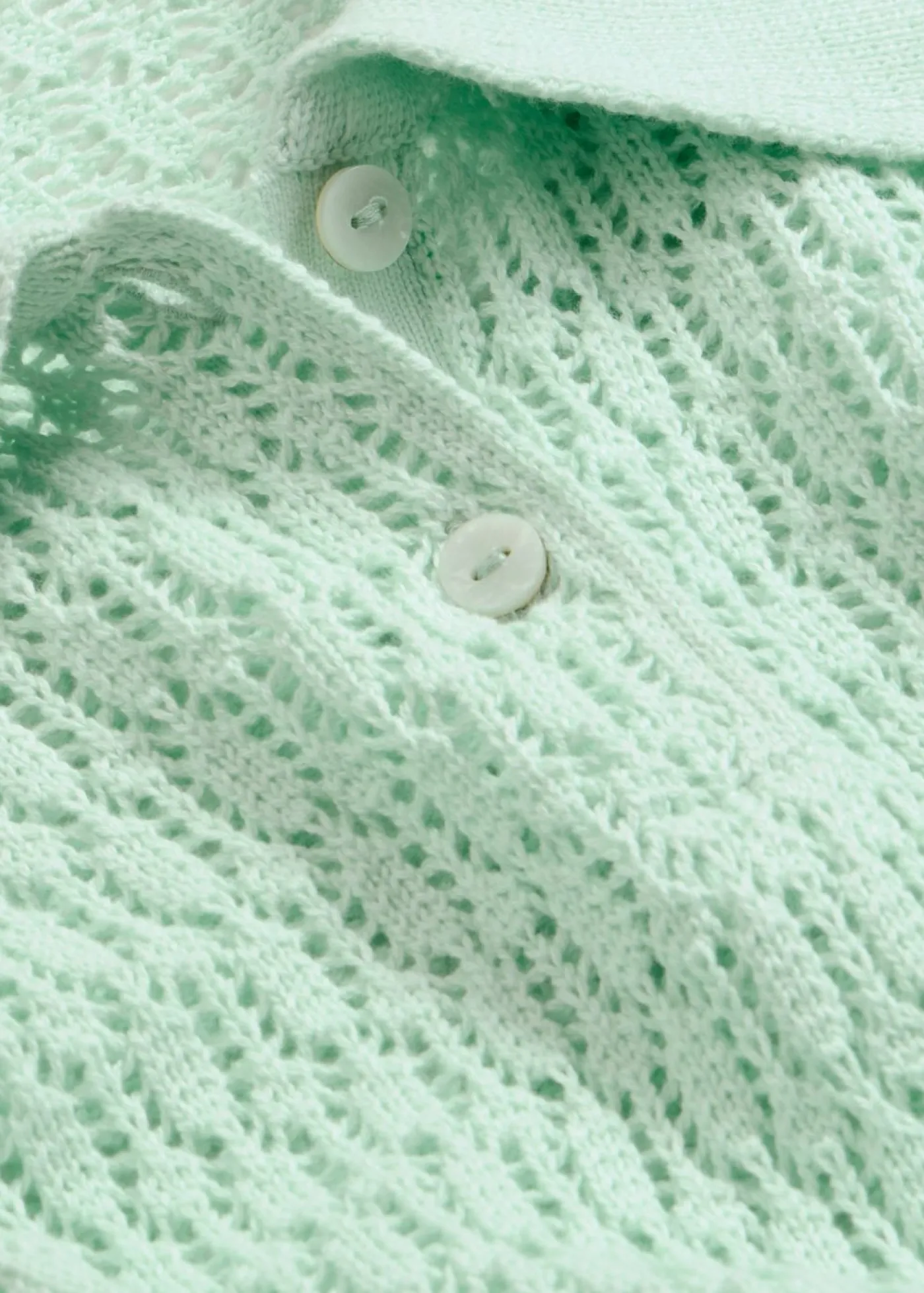 bonprix bonprix Jersey de punto ajour de algodón puro Menta claro