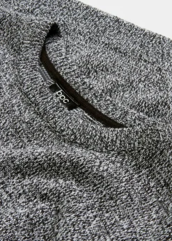 bonprix bonprix Jersey de punto con cuello redondo jaspeado Antracita jaspeado Discount