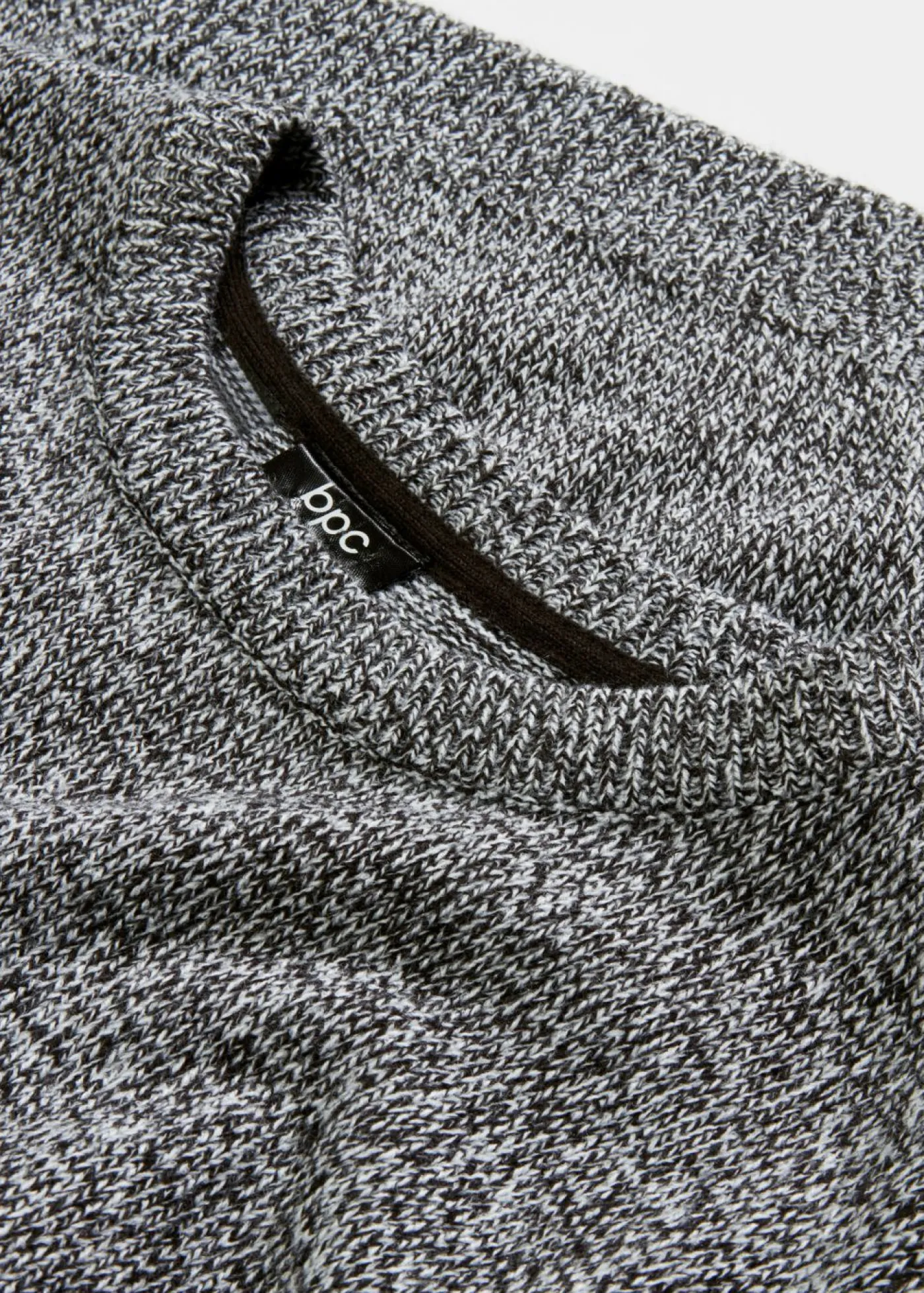 bonprix bonprix Jersey de punto con cuello redondo jaspeado Antracita jaspeado Discount