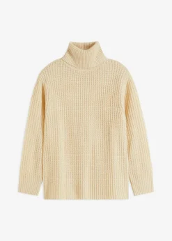 bonprix bonprix Jersey de punto con cuello vuelto gris guijarro