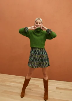 bonprix bonprix Jersey de punto con cuello vuelto verde cactus